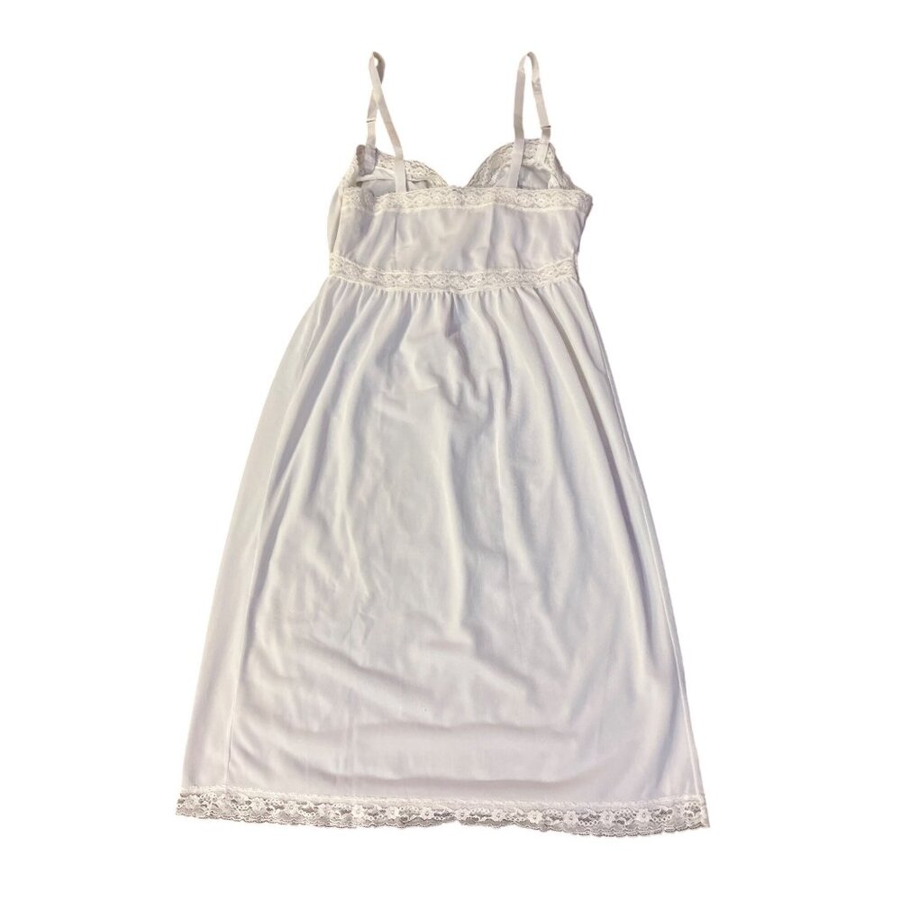 Vintage Mary Jane Full Slip Cream Nylon Lingerie 32 Used - Picture 4 of 10